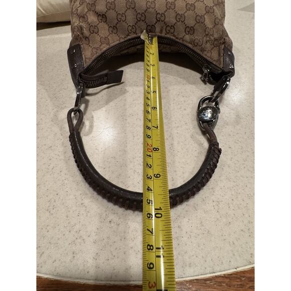 Gucci GG canvas hobo shoulder bag in brown with leather trim - Picture 6 of 15